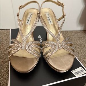 Nina Women's Gold Embellished Heels
